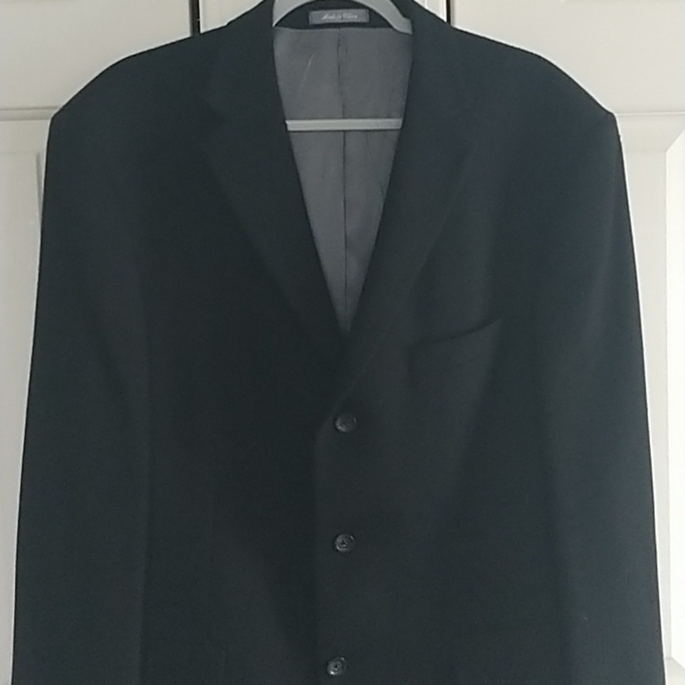 Oscar de la Renta Black Wool Classic Suit Jacket Blazer 44R - Picture 7 of 13